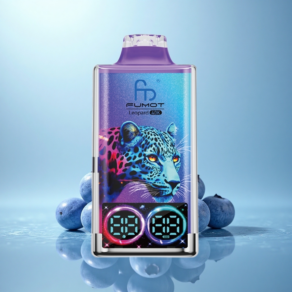 Fumot Leopard 40K Puffs אוכמניות על קרח עם 5% ניקוטין, סוללה 700mAh, טעינה Type-C