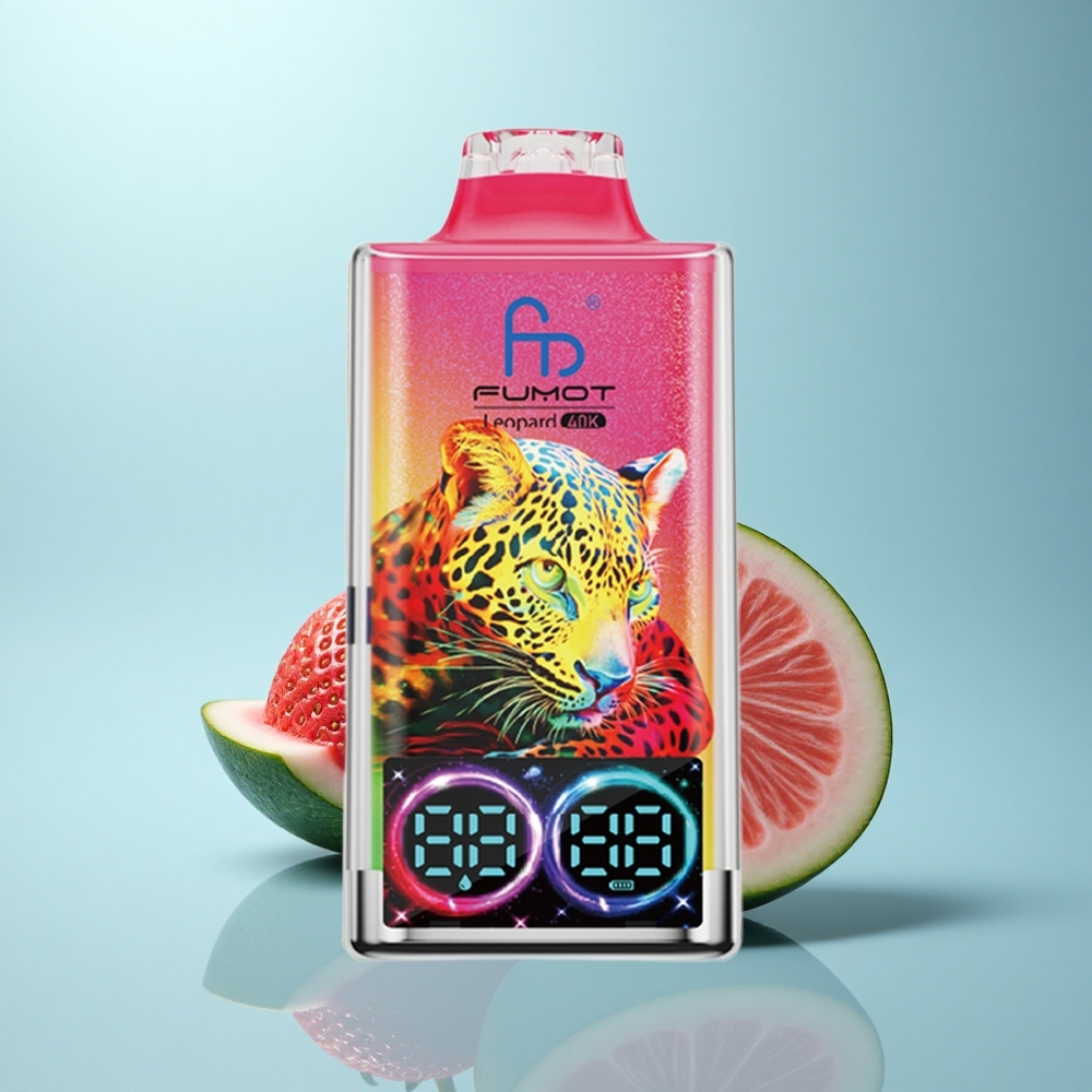 Fumot Leopard 40K Puffs תות אבטיח 5% סוללה כפולה 700mAh טעינת Type-C