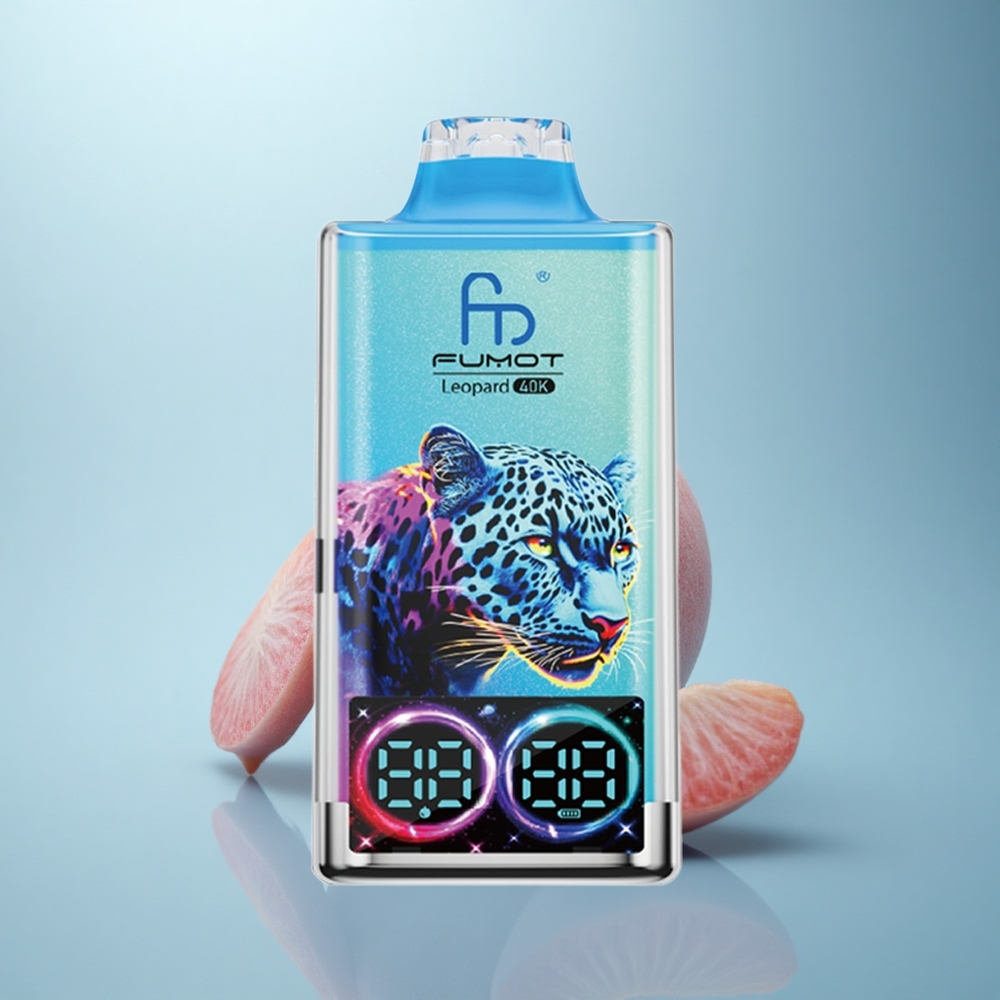 Fumot Leopard 40K Puffs ענב אפרסק מסוג כפול עם סוללת 700mAh ותצוגת דיגיטלית