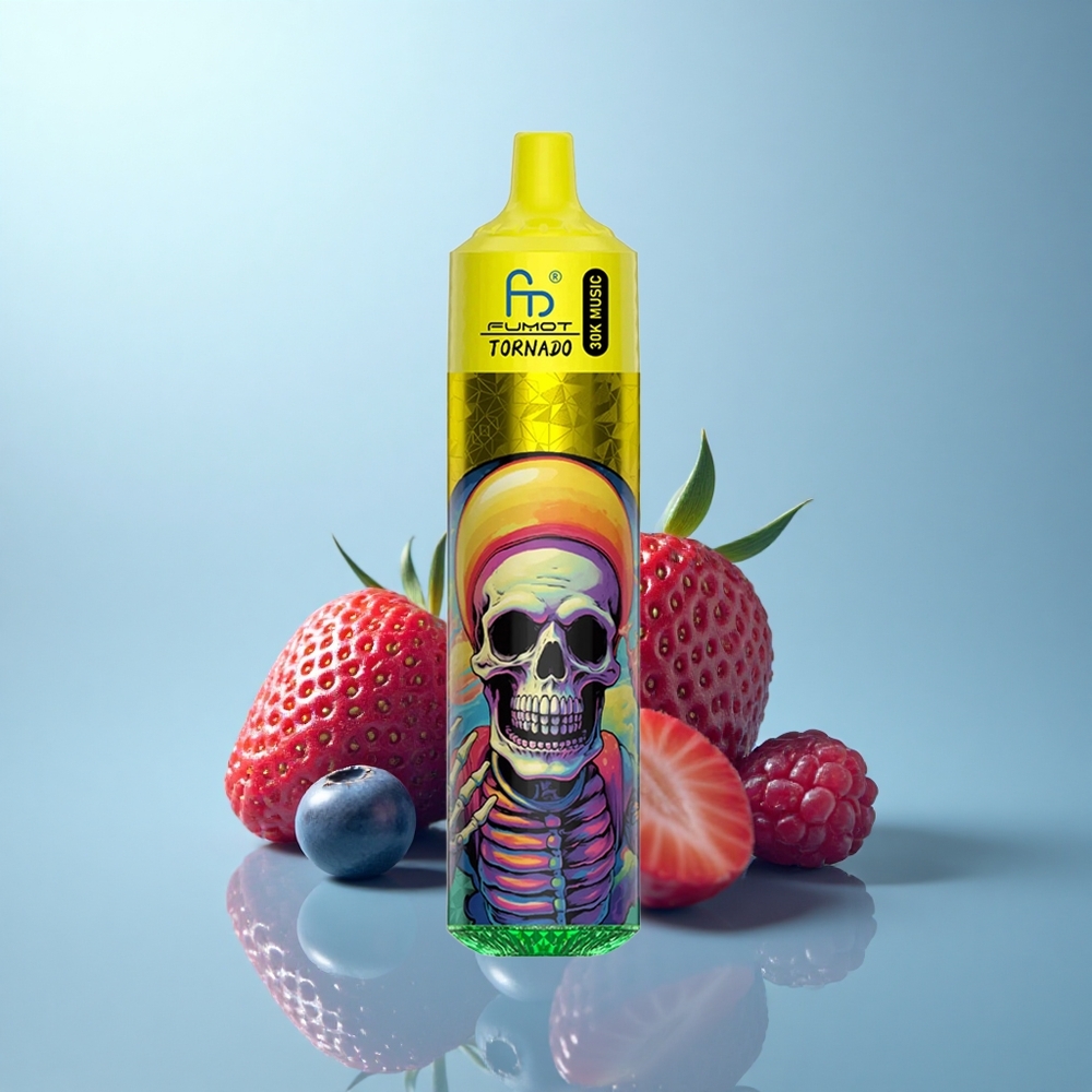 Fumot Randm Tornado 30000 Puffs תות כחול פטל עם 30mL ו-5% ניקוטין