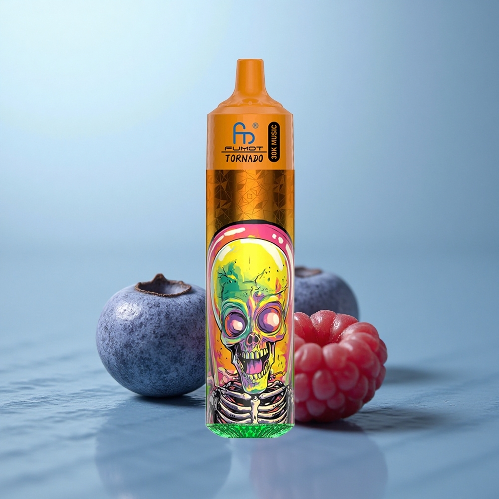 Fumot Randm Tornado 30000 Puffs אוכמניות פטל עם סוללה נטענת 600mAh וניקוטין 5%