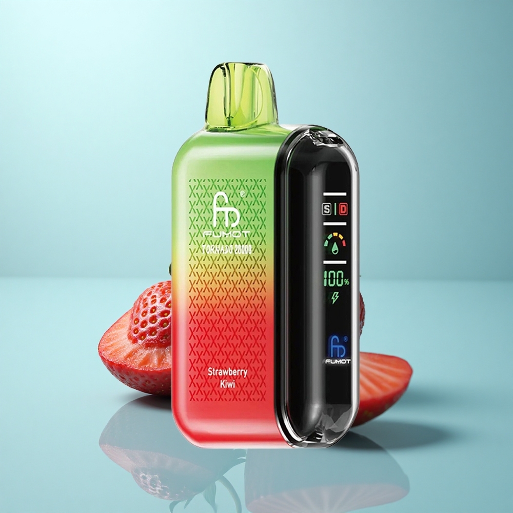 Fumot Tornado 20000 Puffs תות קיווי עם סוללה נטענת 850mAh וסליל כפול
