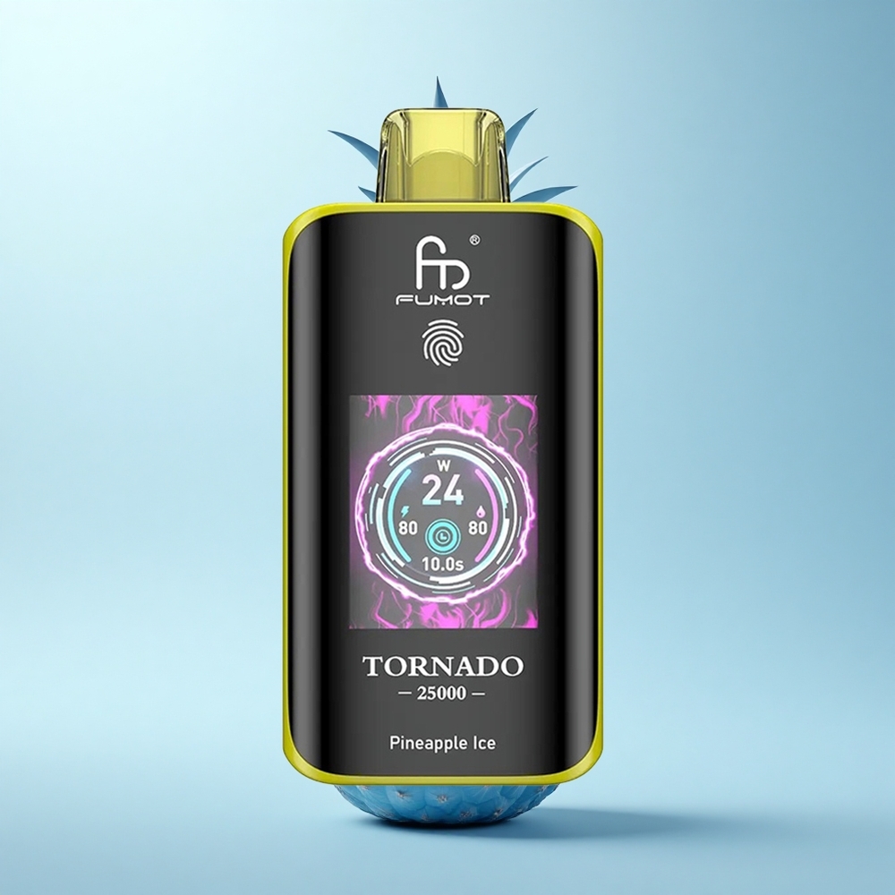 Fumot Tornado 25000 Puffs אננס קרח עם סוללת 700mAh ומסך HD