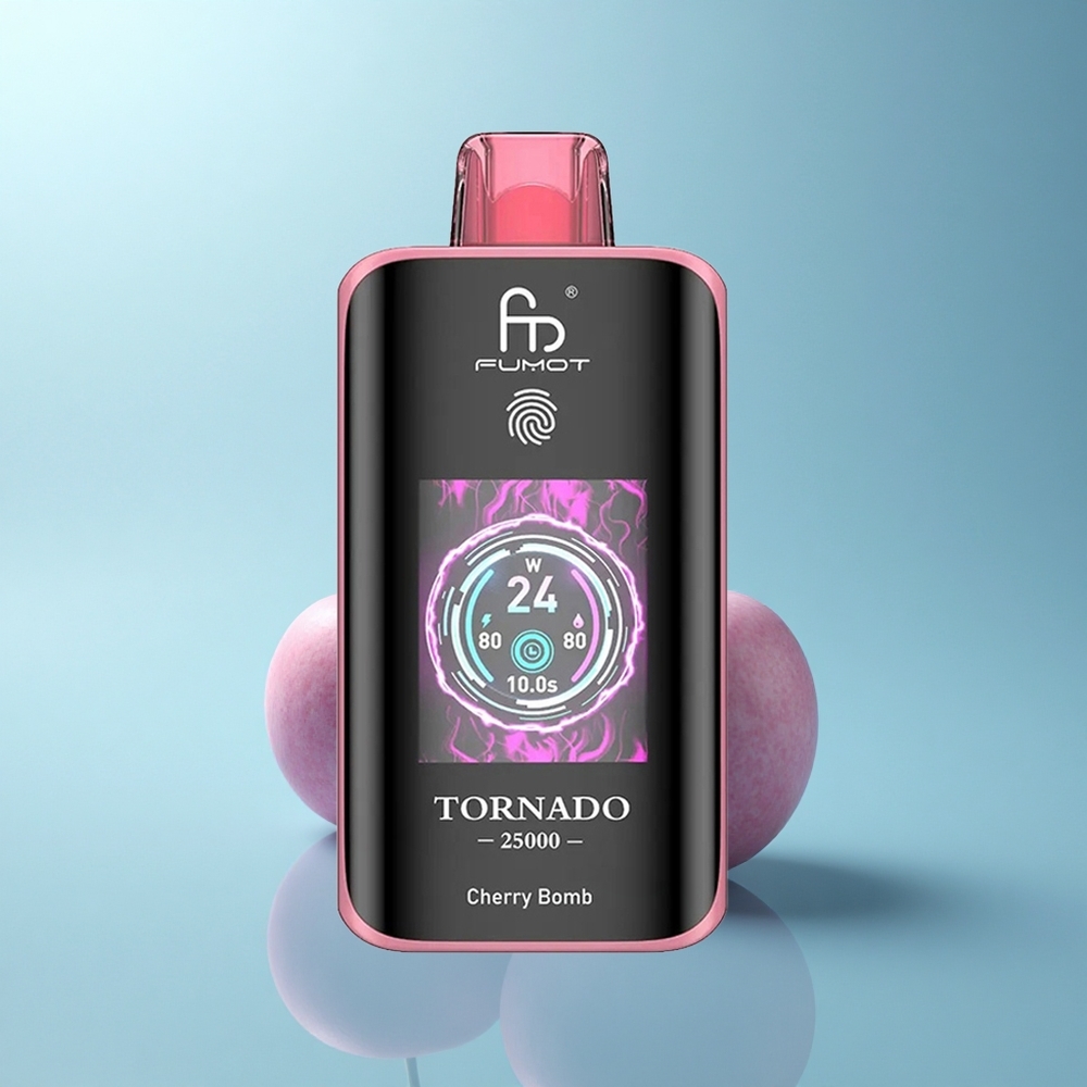 Fumot Tornado 25000 Puffs פיצוץ הדובדבן עם סוללת 700mAh ומסך HD