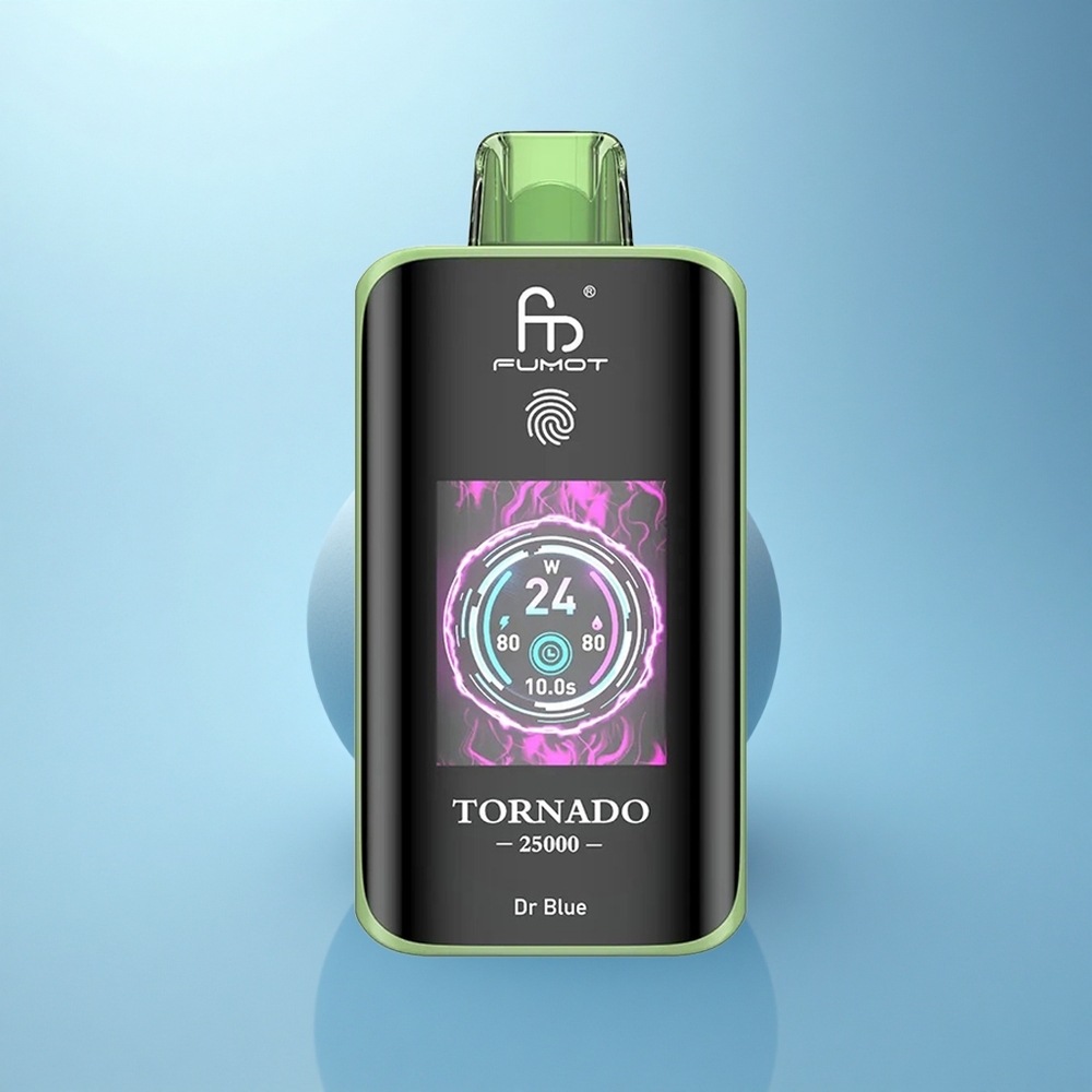 Fumot Tornado 25000 Puffs ד"ר כחול HD עם סוללה נטענת ונוזל מוכן
