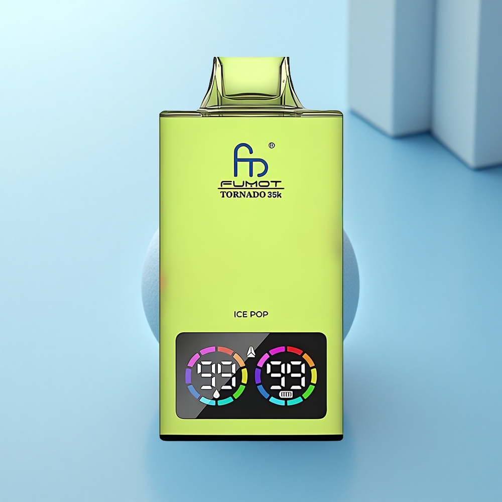 Fumot Tornado 35000 Puffs קרחון כפול מסיכה עם אינדיקטור נוזל