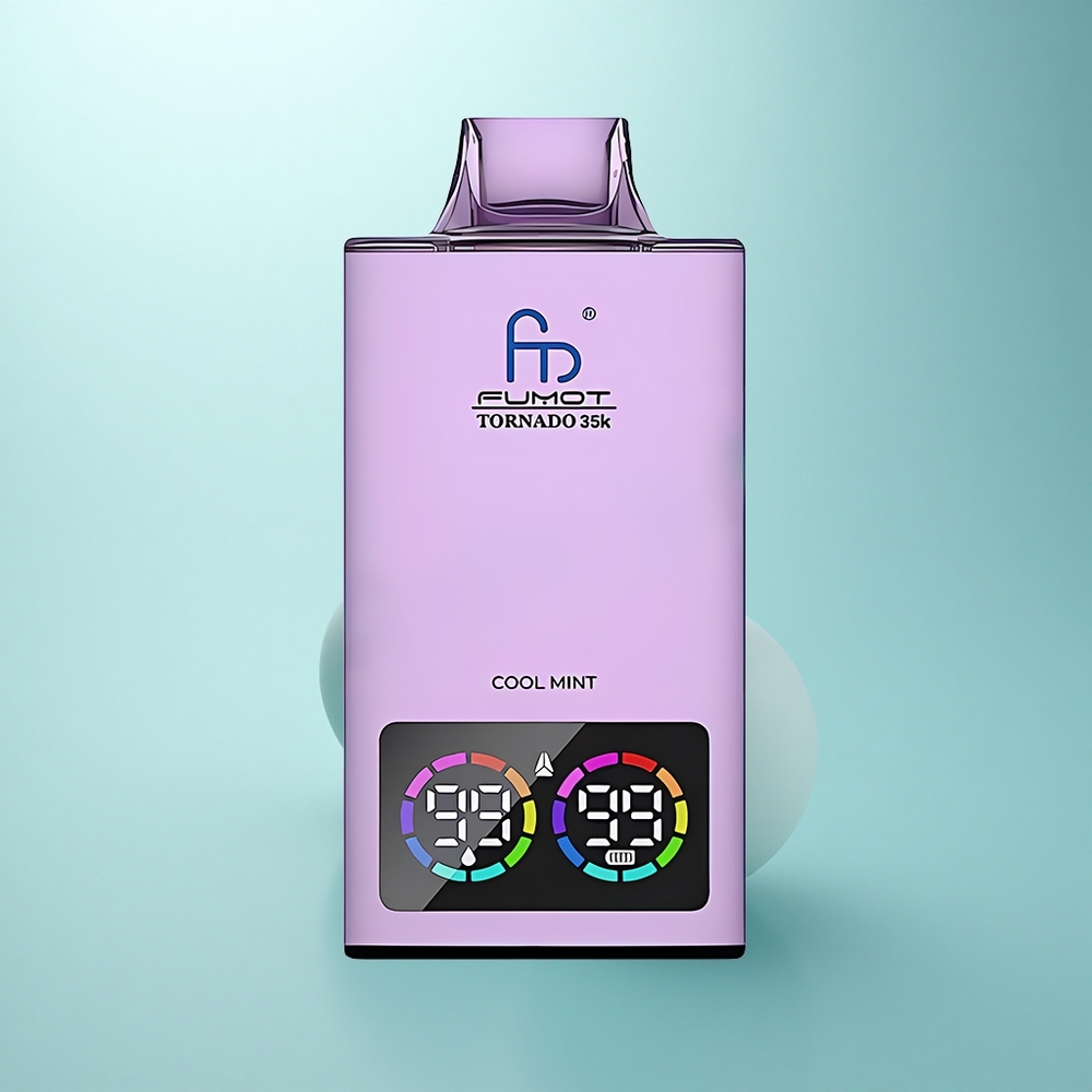 Fumot Tornado 35000 Puffs מנטה קרירה עם סליל כפול ותאורת RGB משתנה