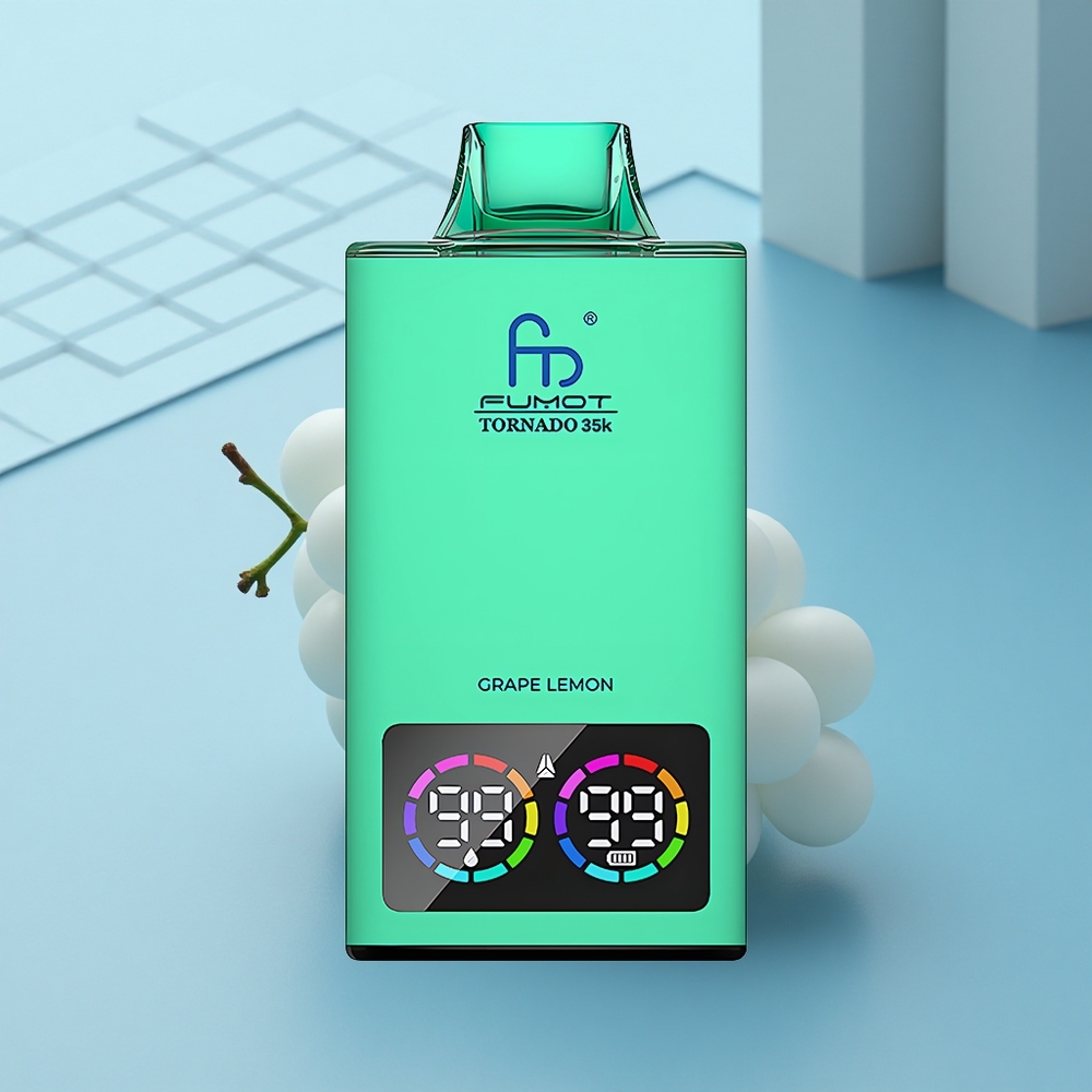 Fumot Tornado 35000 Puffs ענבים לימון עם סליל כפול ותאורת RGB