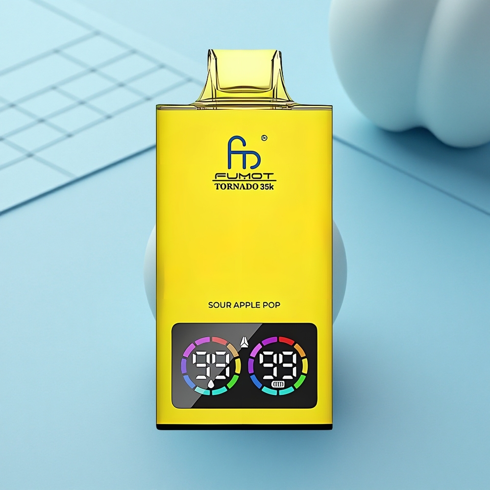 Fumot Tornado 35000 Puffs תפוח חמוץ פופ עם סליל כפול ותאורת RGB