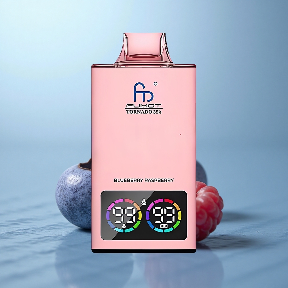 Fumot Tornado 35000 Puffs ענבים פטל סליל כפול RGB טעינה מהירה