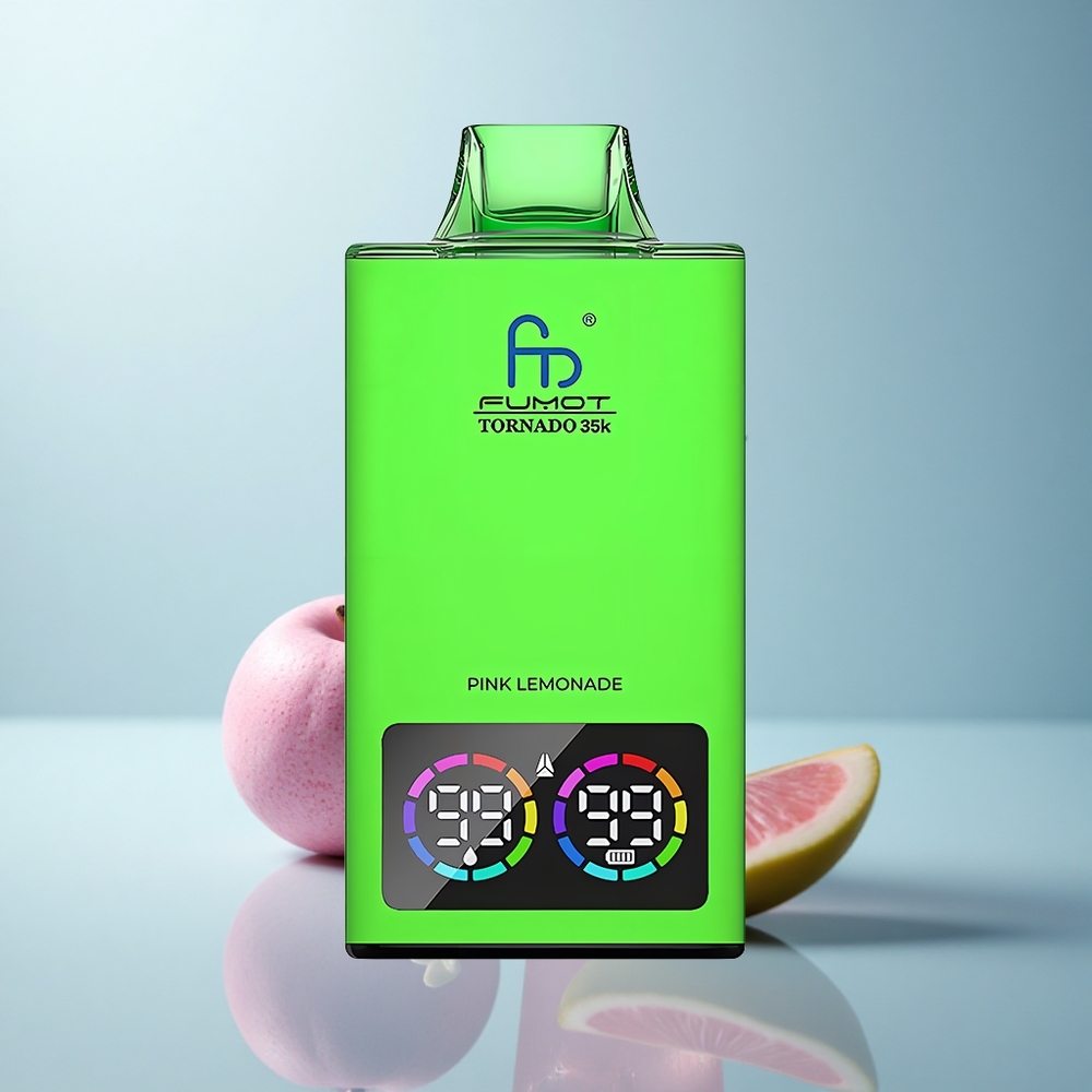 Fumot Tornado 35000 Puffs לימונדה ורודה עם סליל כפול ותאורת RGB