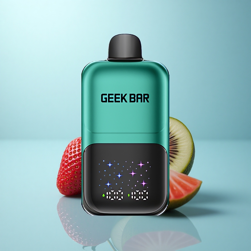 GEEK BAR 2GO 20ml 50000 Puffs תות ושעועית קיווי עם מסך גדול, סוללה נטענת, ו-3 רמות טעם/קרירות