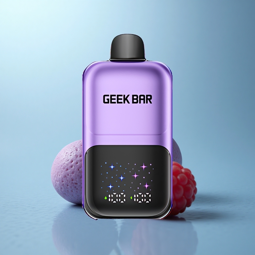 GEEK BAR 2GO 20ml 50000 Puffs ענבים ופטל עם מסך גדול ומיכל כפול