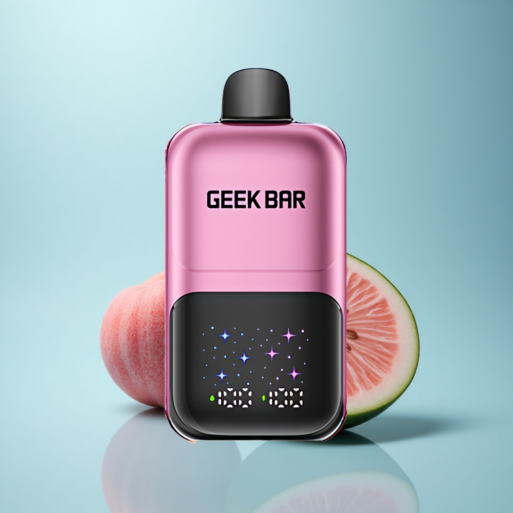 GEEK BAR 2GO 20ml 50000 Puffs אפרסק ואבטיח עם מסך גדול ומיכל כפול