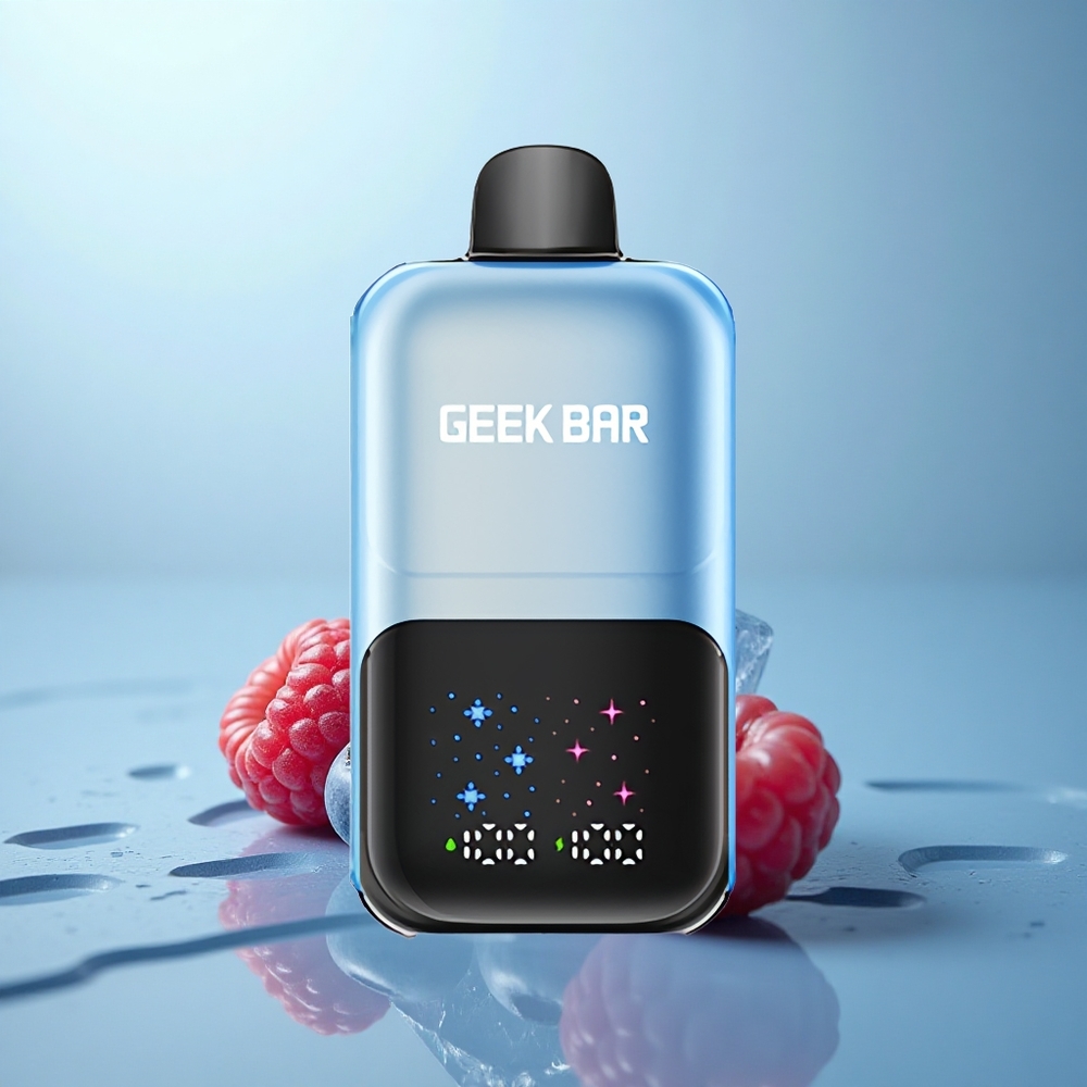 GEEK BAR 2GO 20ml 50000 Puffs קרח פטל אוכמניות עם מסך גדול ומיכל כפול