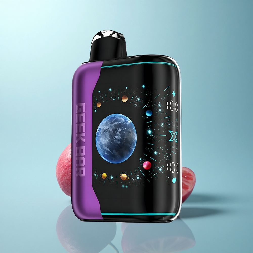 GEEK BAR Platinum Edition 25000 Puffs ענב דובדבן ליים עם 2% ניקוטין ומסך תלת מימד