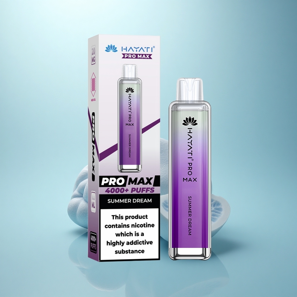 Hayati Pro Max 4000 Puffs חלום קיץ 5% סוללה נטענת גביש