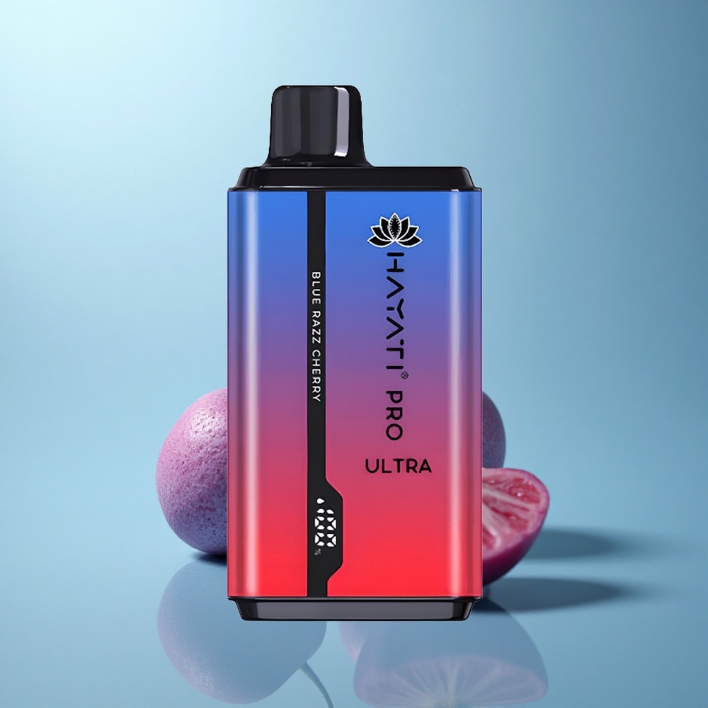 Hayati Pro Ultra 15000 Puffs דובדבן כחול ראז עם 12 מ"ל ו-2% ניקוטין
