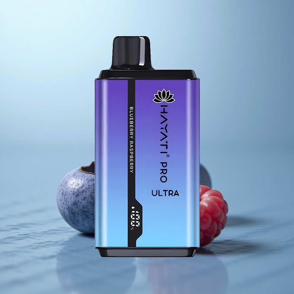 Hayati Pro Ultra 15000 Puffs אוכמניות פטל עם 850mAh ו-12ml