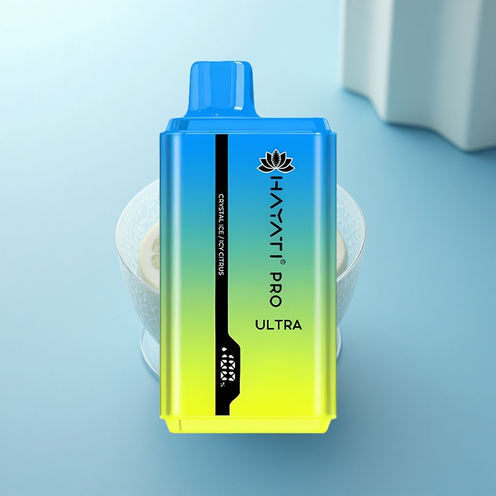 Hayati Pro Ultra 15000 Puffs קריסטל קרח הדרים צוננים עם 850mAh ו-12ml