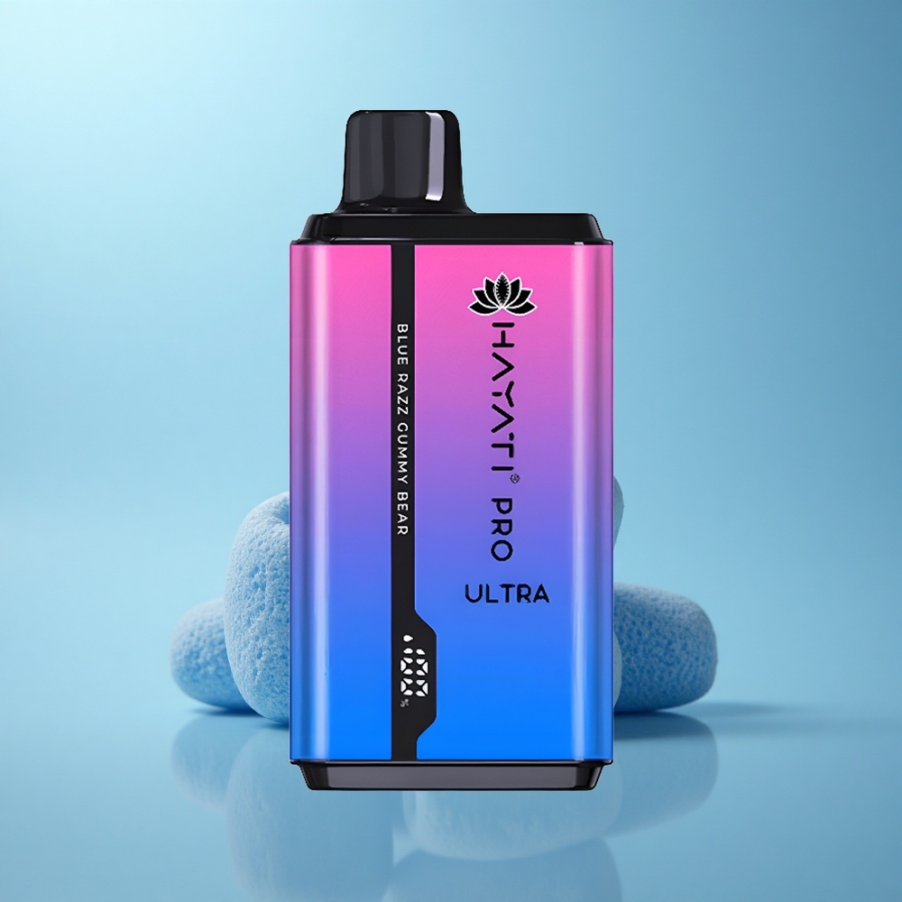 Hayati Pro Ultra 15000 Puffs דובי גומי כחול פטל עם 850mAh ו-2% ניקוטין