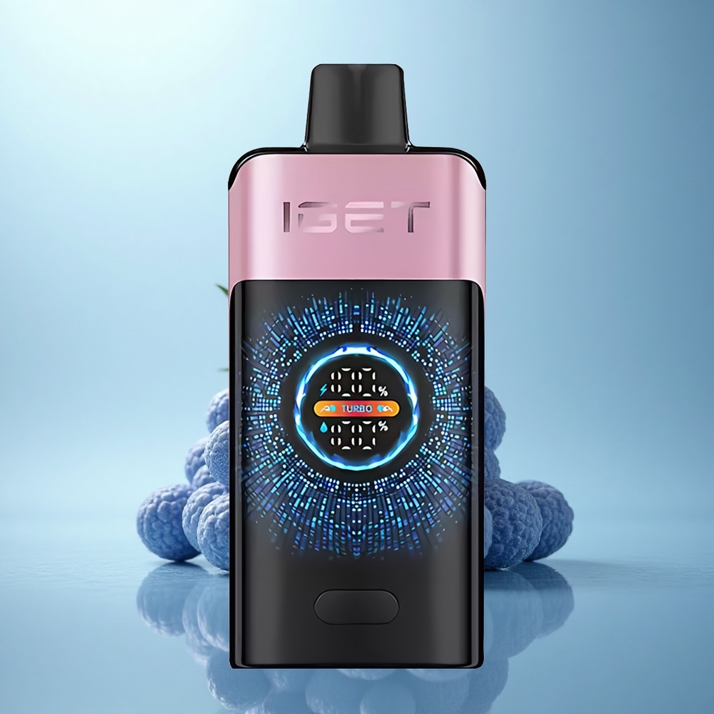 IGET ONE 12000 Puffs ענב שחור קרח עם סוללה 2700 ומסך צבעוני גדול