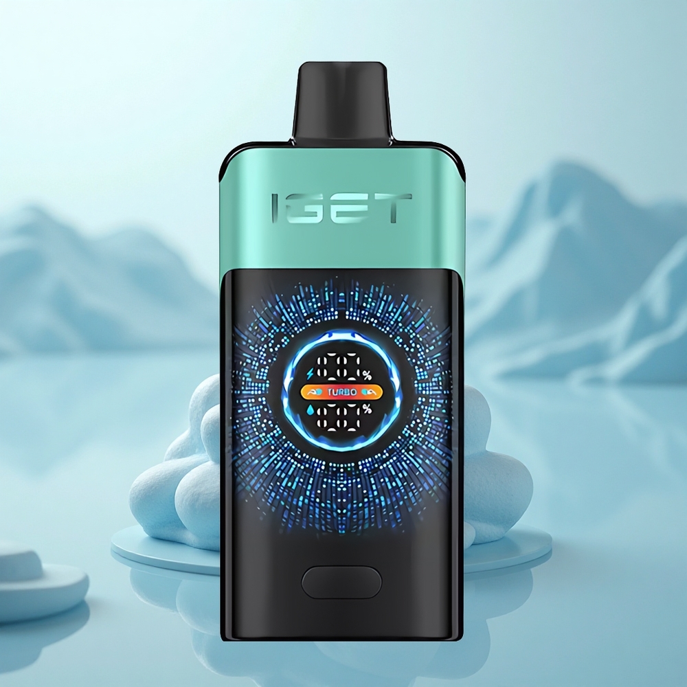IGET ONE 12000 Puffs קרח נענע מעיין הרים עם סוללת 2700 mAh וגודל 46mm x 25.5mm x 107.7mm