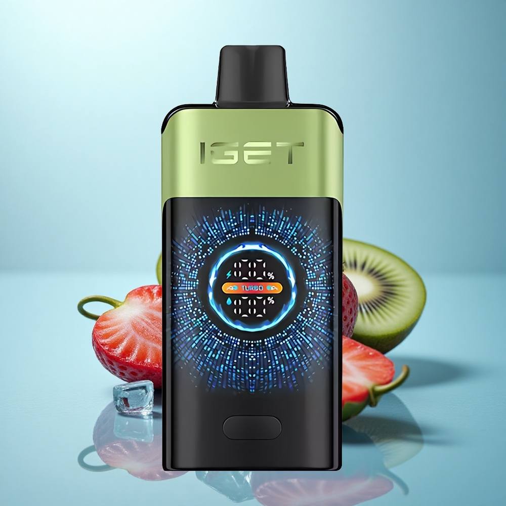 IGET ONE 12000 Puffs תות קיווי קרח עם סוללת 2700 mAh ומסך צבעוני גדול