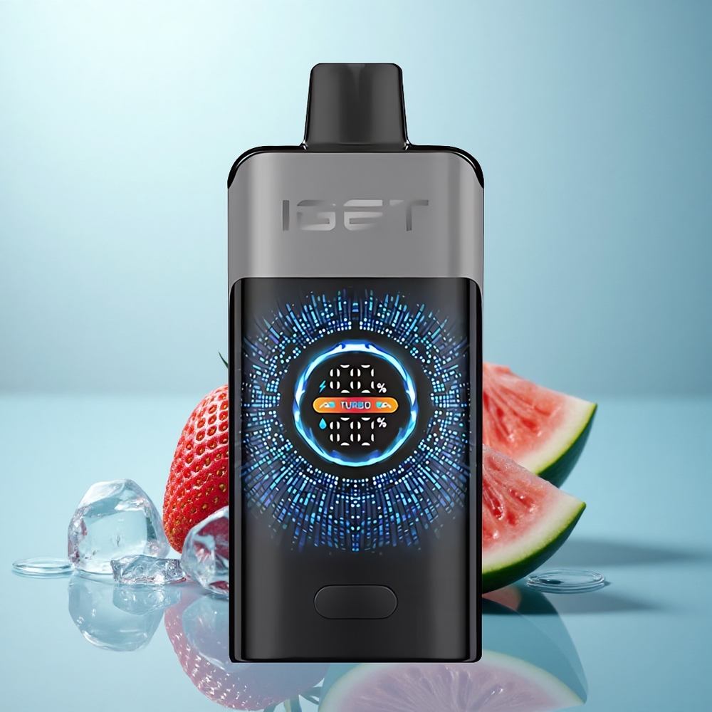 IGET ONE 12000 Puffs תות אבטיח קרח עם סוללת 2700mAh ומסך צבעוני גדול