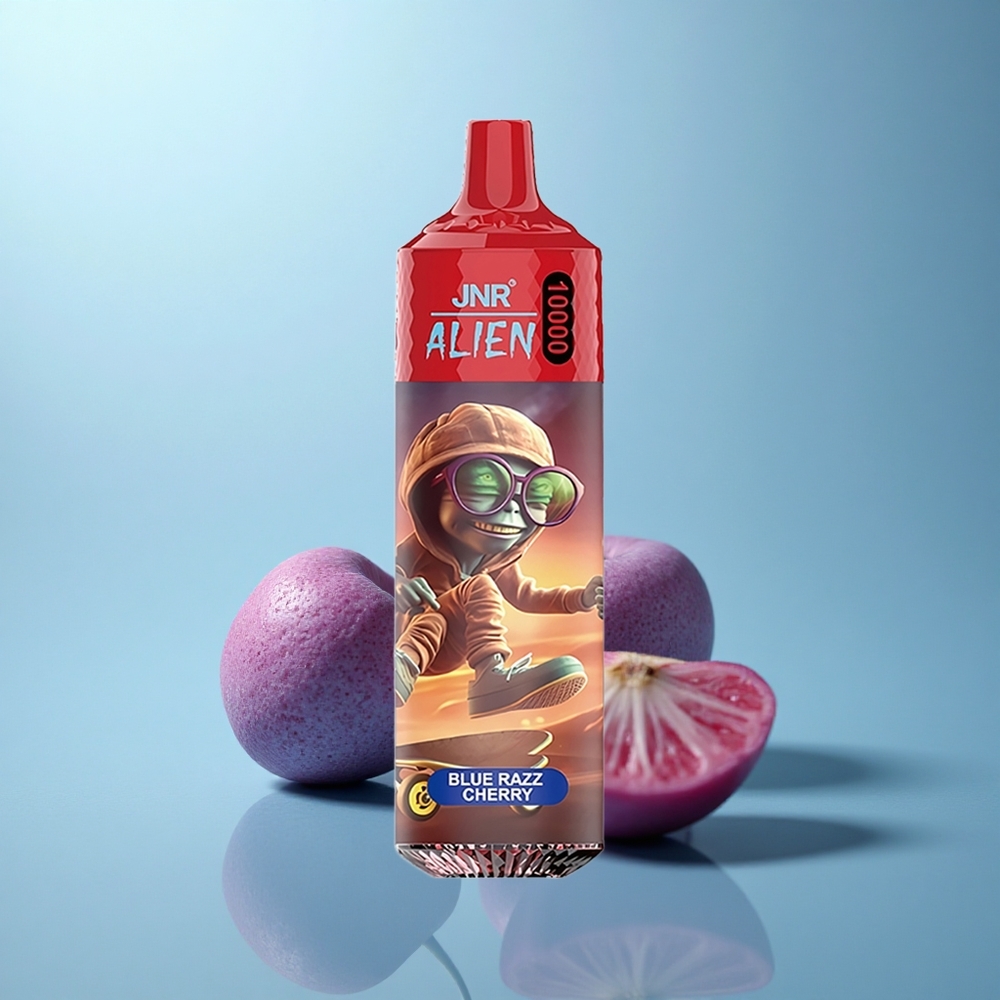 JNR Alien 10000 דובדבן ראז כחול עם סוללה 850mAh וסליל 1.2 אוהם