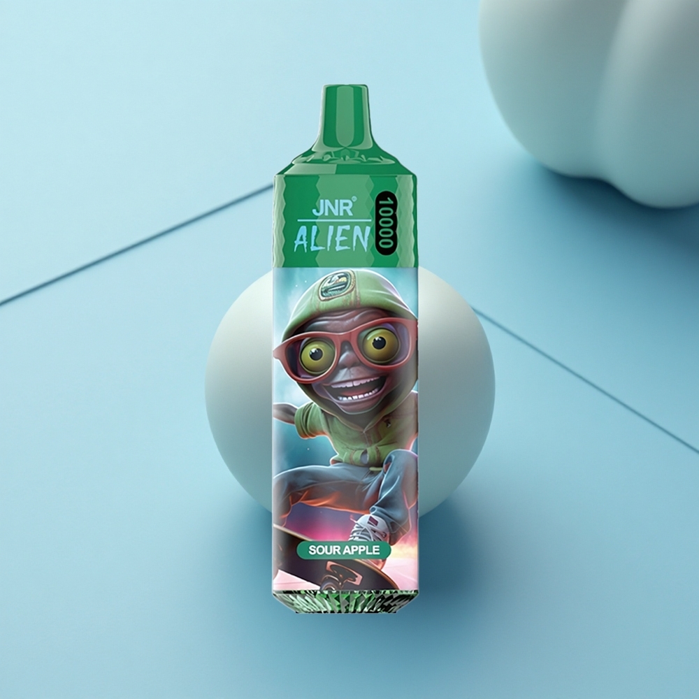 JNR Alien 10000 תפוח חמוץ עם סוללה 850mAh וסליל 1.2 אוהם