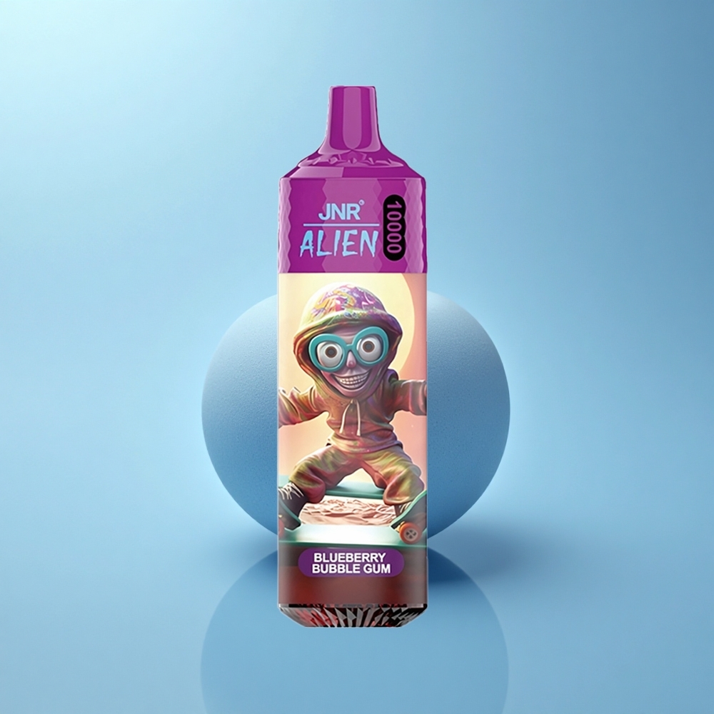 JNR Alien 10000 מסטיק בועות אוכמניות עם סוללת 850mAh וסליל 1.2 אוהם
