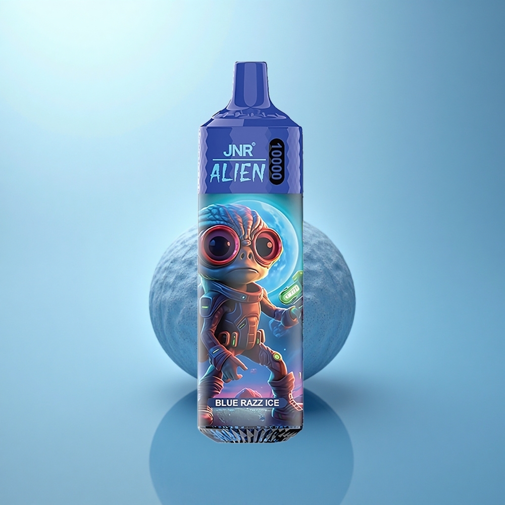 JNR Alien 10000 כחול ראז קרח עם סוללה 850mAh וסליל משי 1.2 אוהם