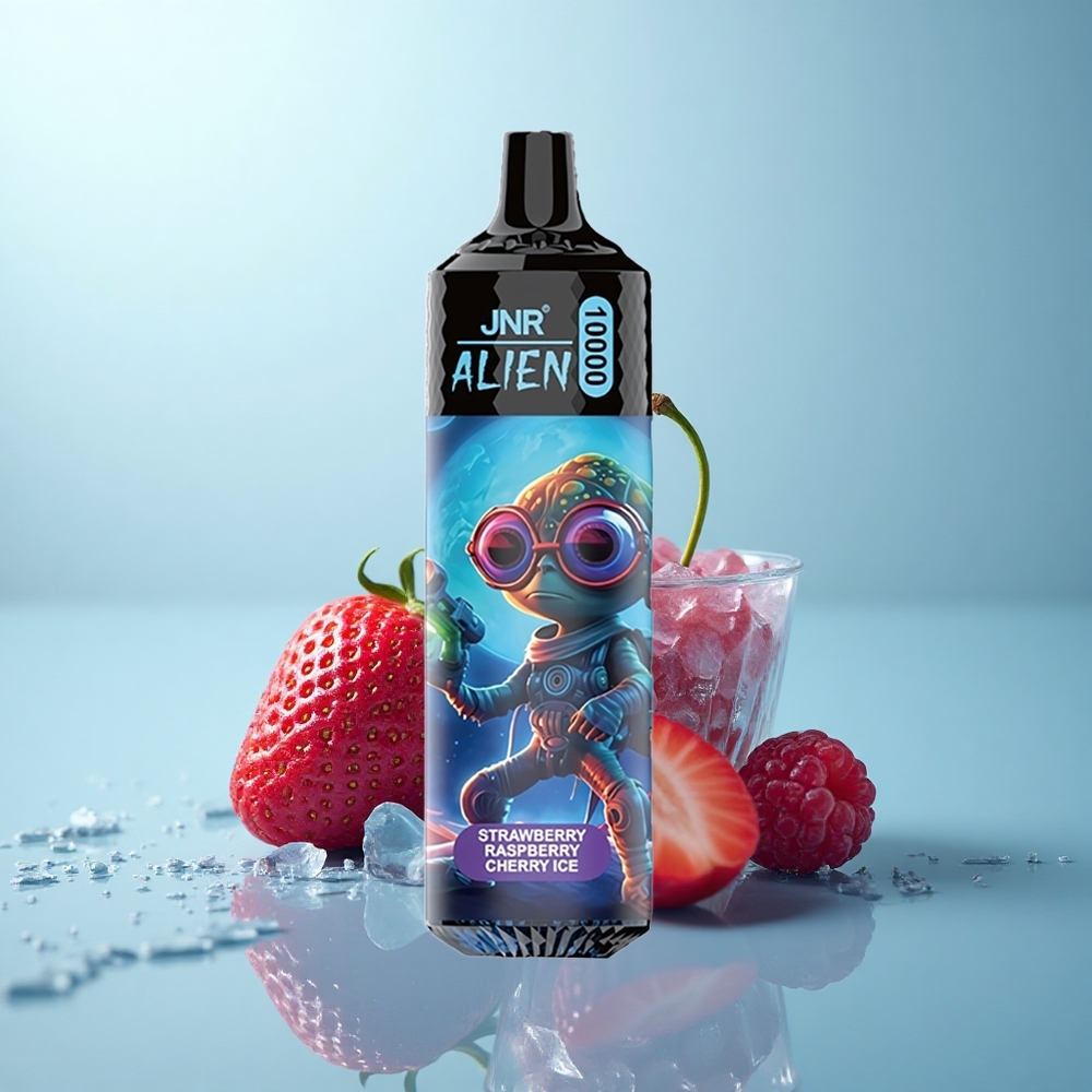 JNR Alien 10000 תות פטל דובדבן קרח עם סוללה 850mAh וסליל 1.2 אוהם