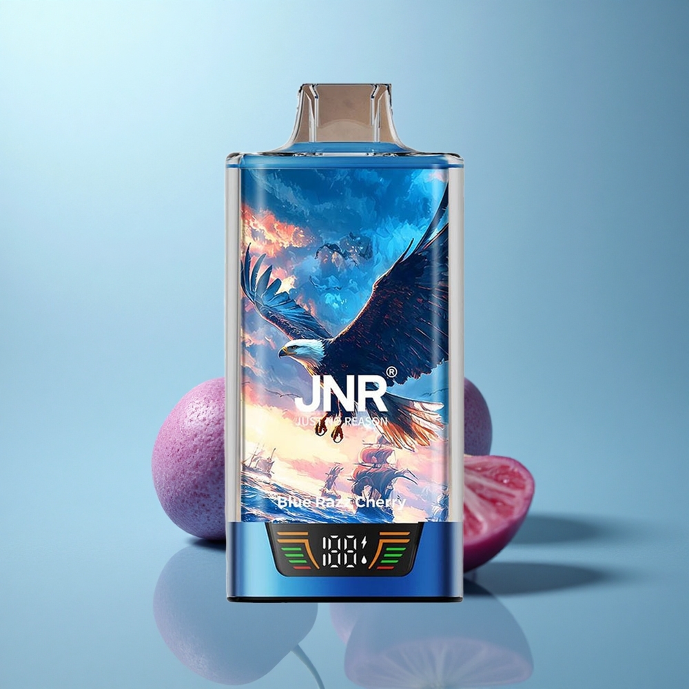 JNR Falcon Pro 28000 דובדבן כחול רז עם סוללה 950mAh וסליל כפול