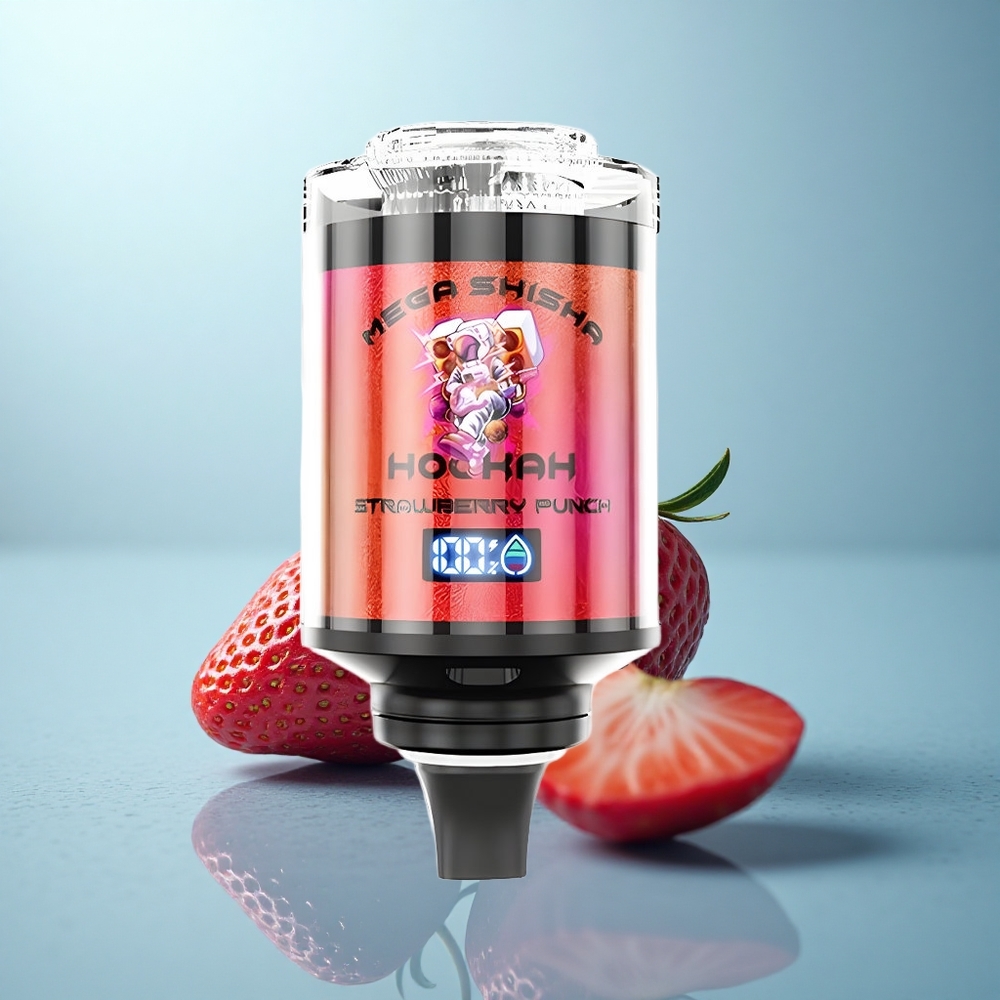 JNR Mega Shisha Hookah 100K תות פרץ מסוג C עם 2200mAh