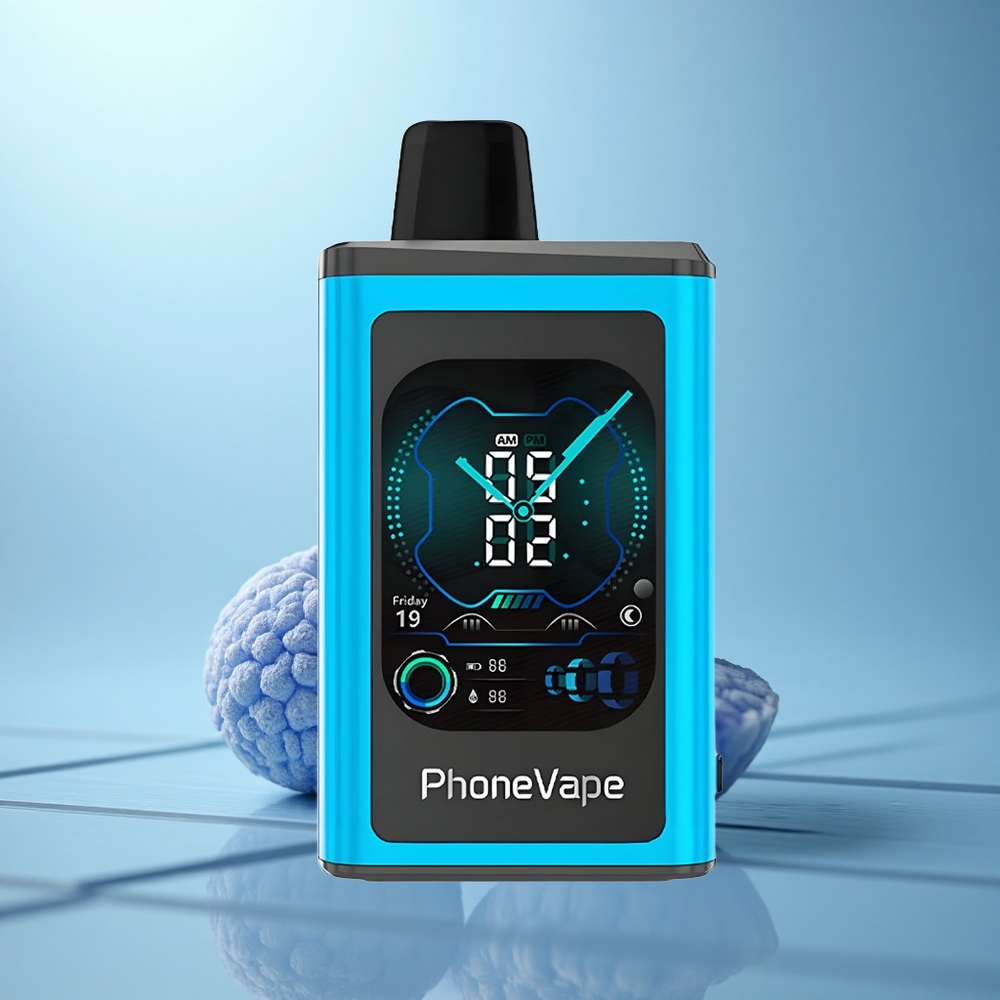 JNR PhoneVape 30000 כחול ראז קרח עם סוללה נטענת ושליטה מרחוק